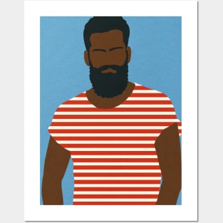 Man With Striped Shirt Posters and Art